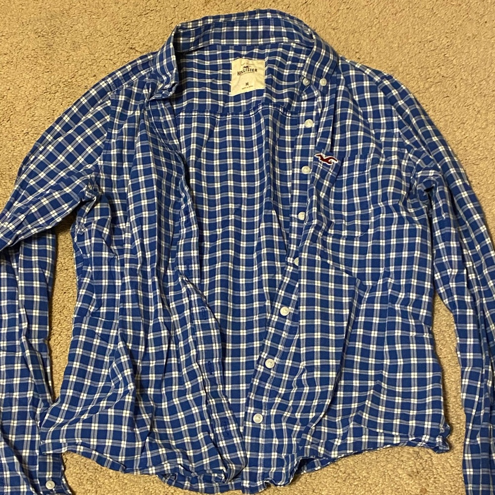 Hollister plaid shirt top size medium